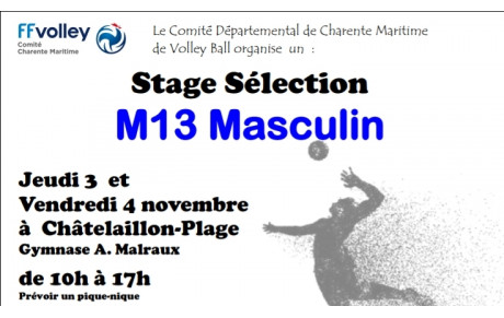 Stage Sélection M13 Masculin !